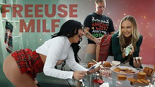 FreeUse Christmas - Step Son And Step Daughter Bang Their Step Mom Whenever They Want on Xmas