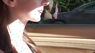 Melanie Marie on a roadtrip tits out then back at the room for a massage POV